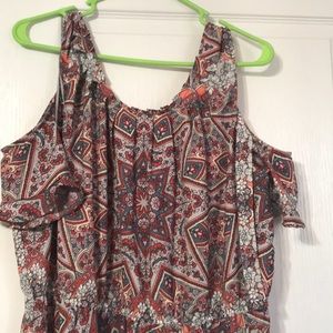 Multi colored cold shoulder lauren Conrad dress